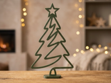Minimalist Christmas tree figure with star and stand