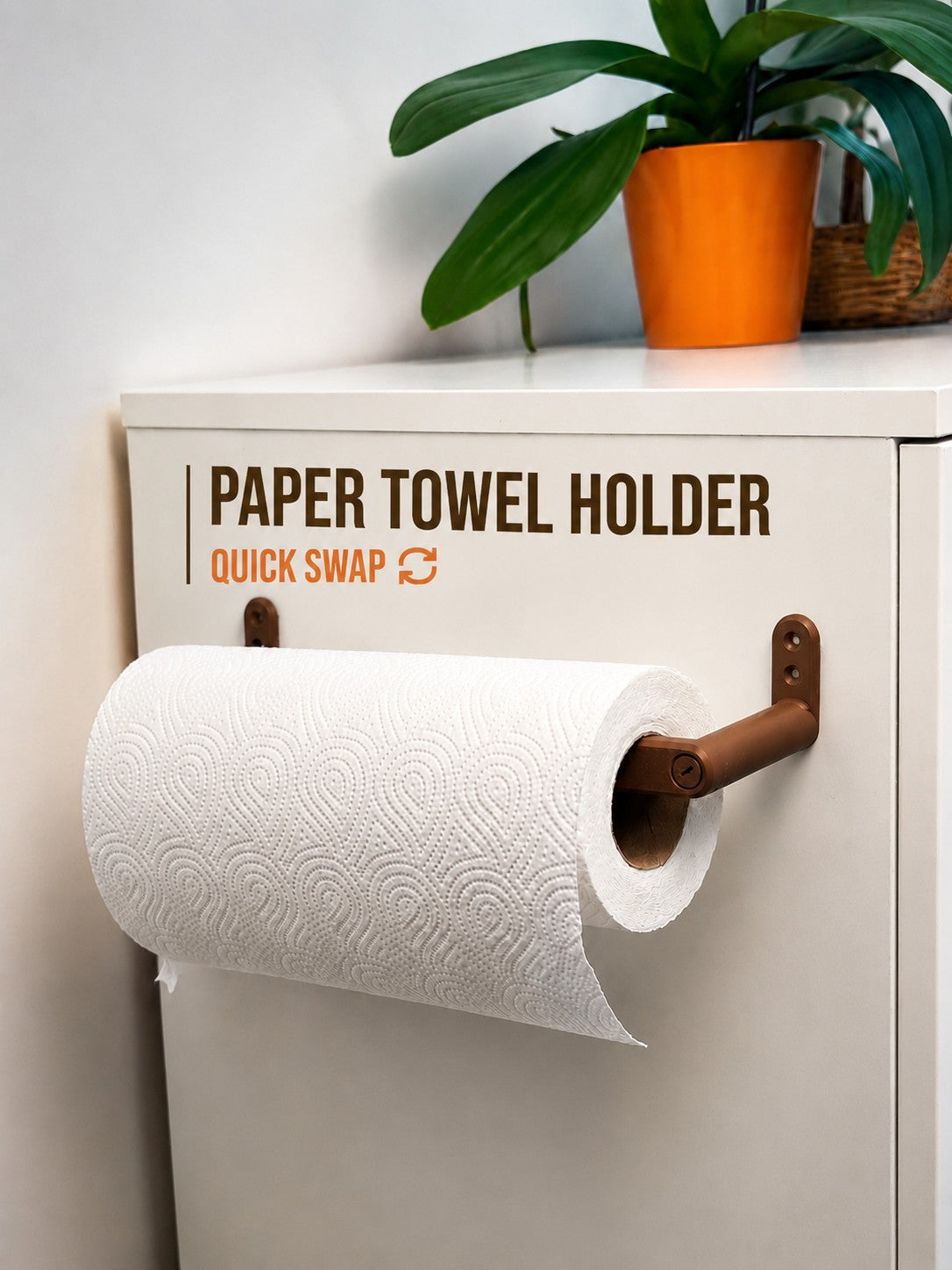 Paper Towel Holder with Quick-Swap System