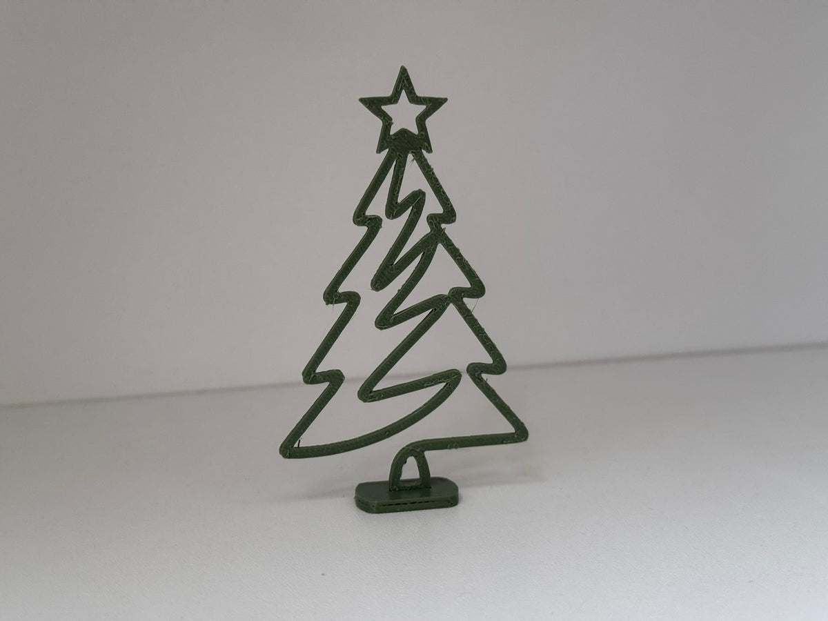 Minimalist Christmas tree figure with star and stand