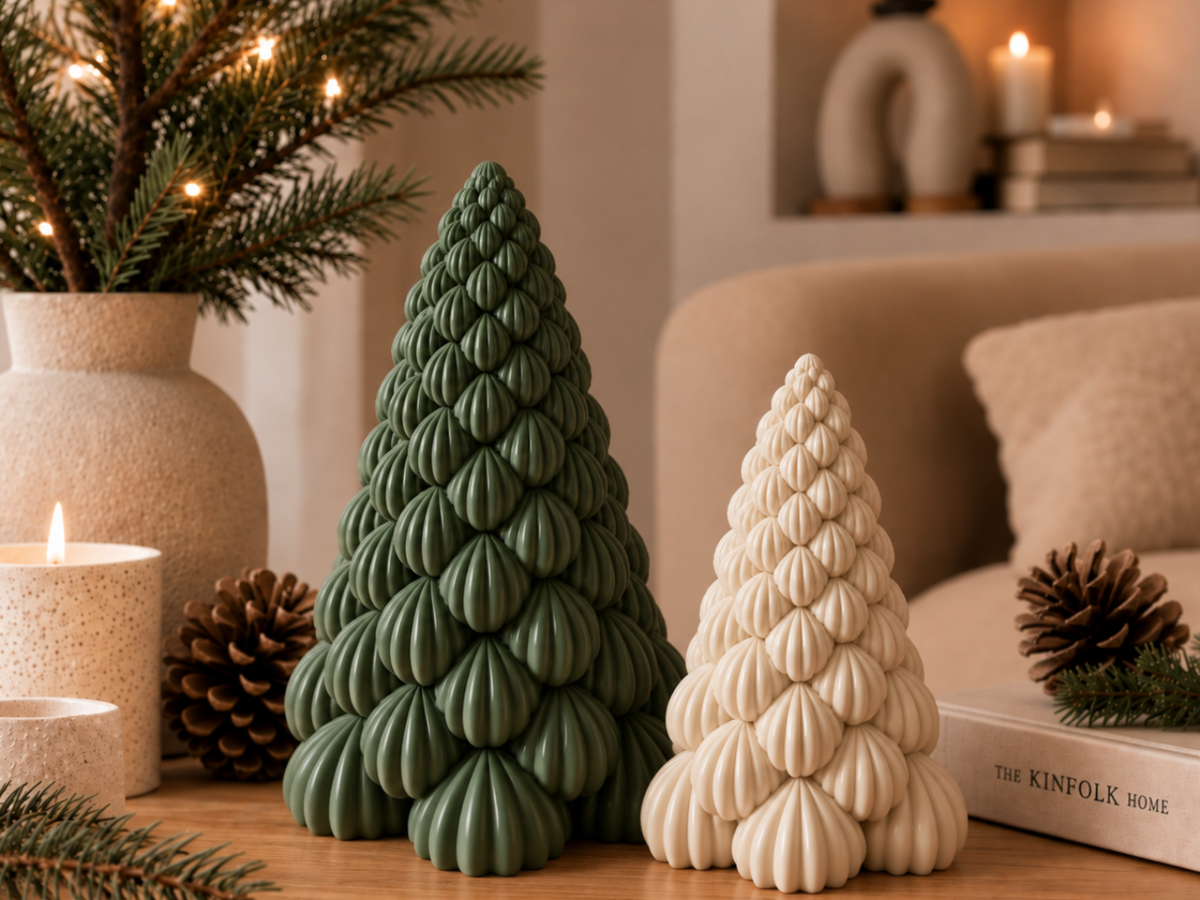 Christmas tree figure – modern decoration in layered bubble design