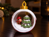 Christmas Bauble with Teddy Bear and Tree – 3D Printed Ornament