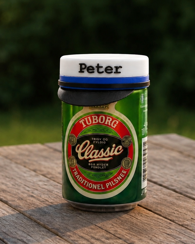 Personalised Can Topper Student Cap with Name – Drink Lid & Name Tag