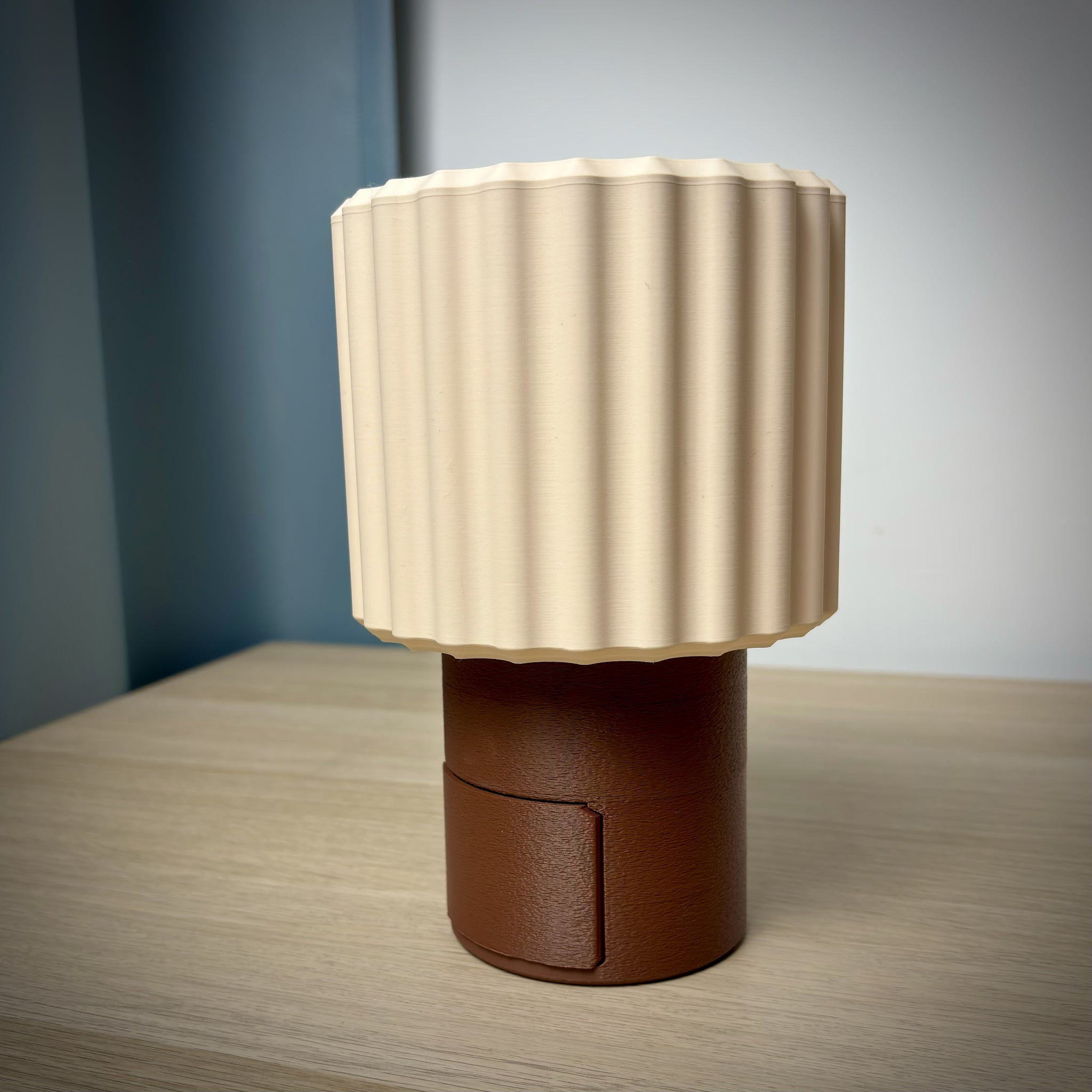 Lamp with Hidden Drawer – Push-Open Storage