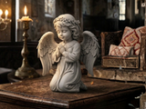 Praying angel girl with a flower wreath, First Communion gift