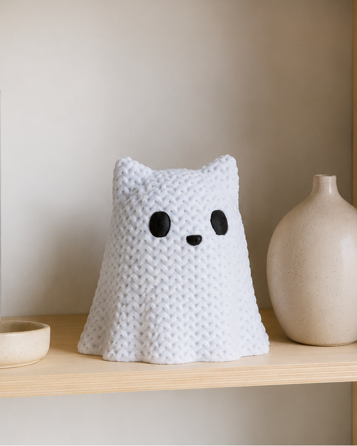 Cat Ghost Figurine – Spooky Halloween Decor
