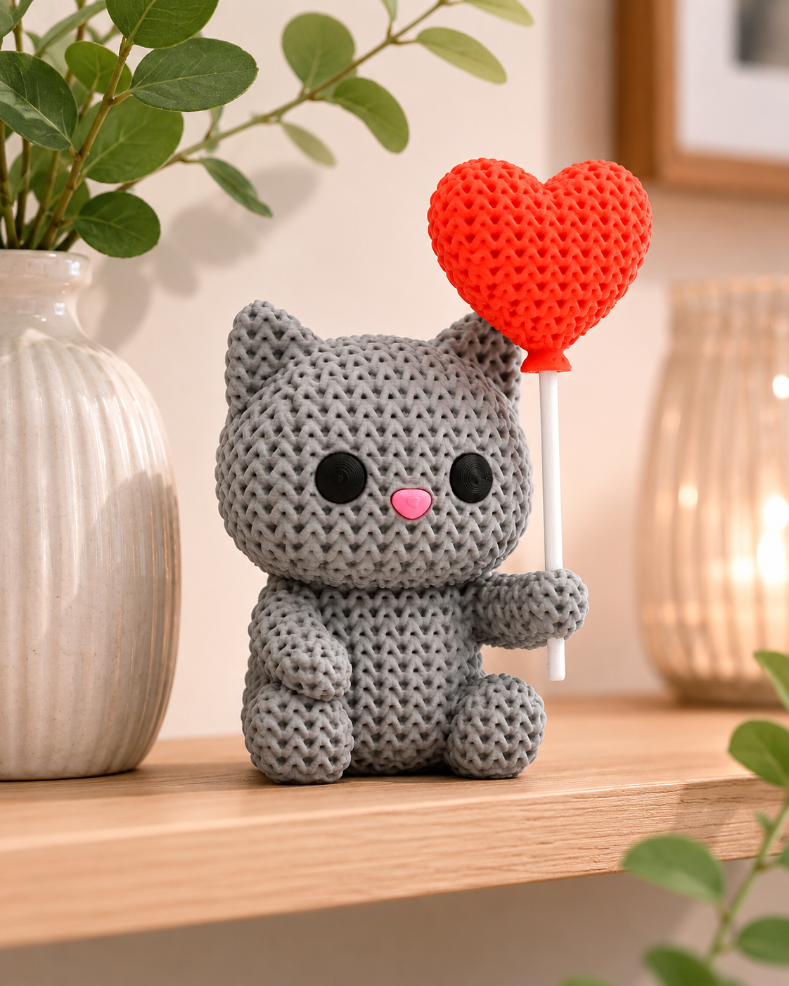 Cat Figurine – Sweet Valentine's Decor