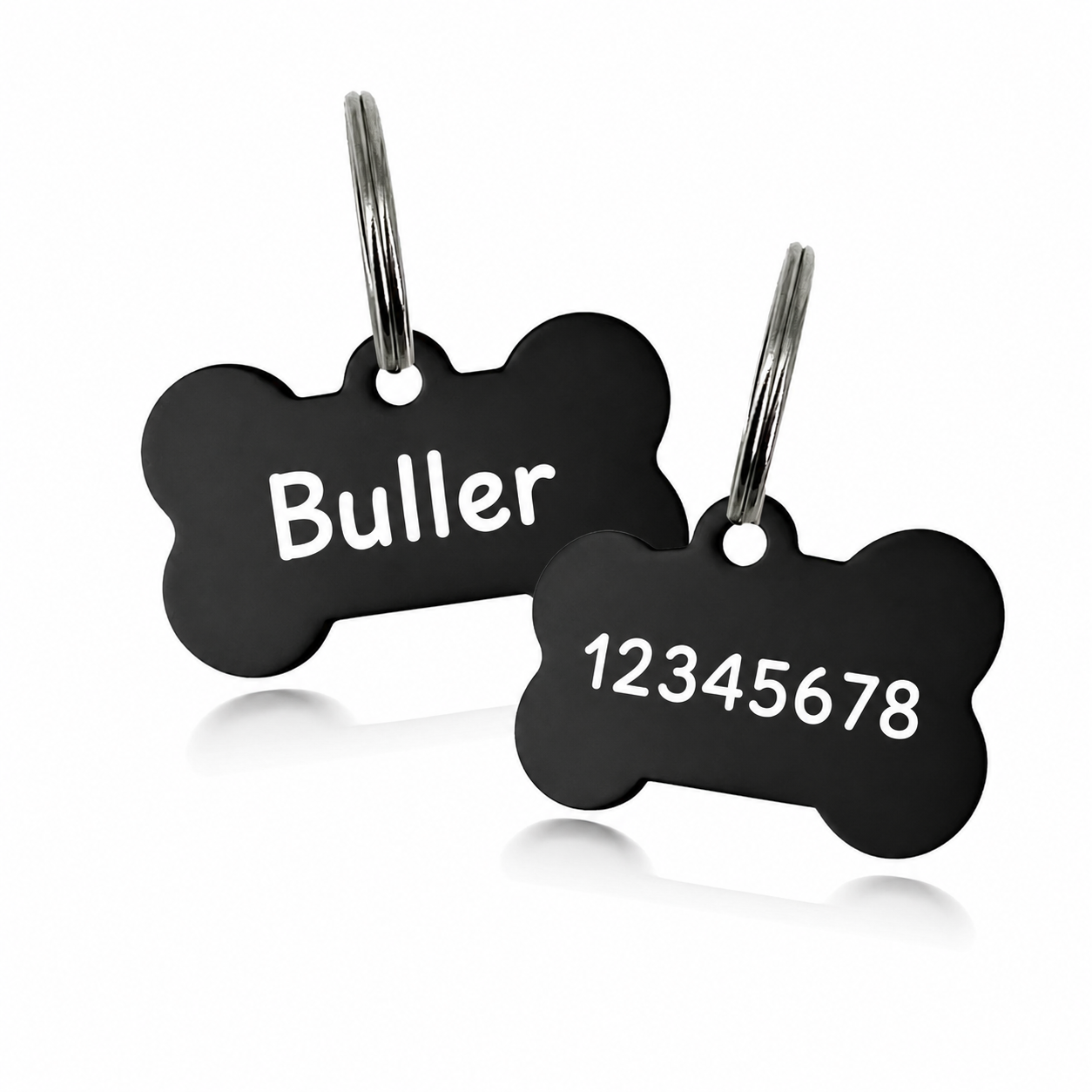 Engraved Dog Tag – Personalised Name Tag with Ring