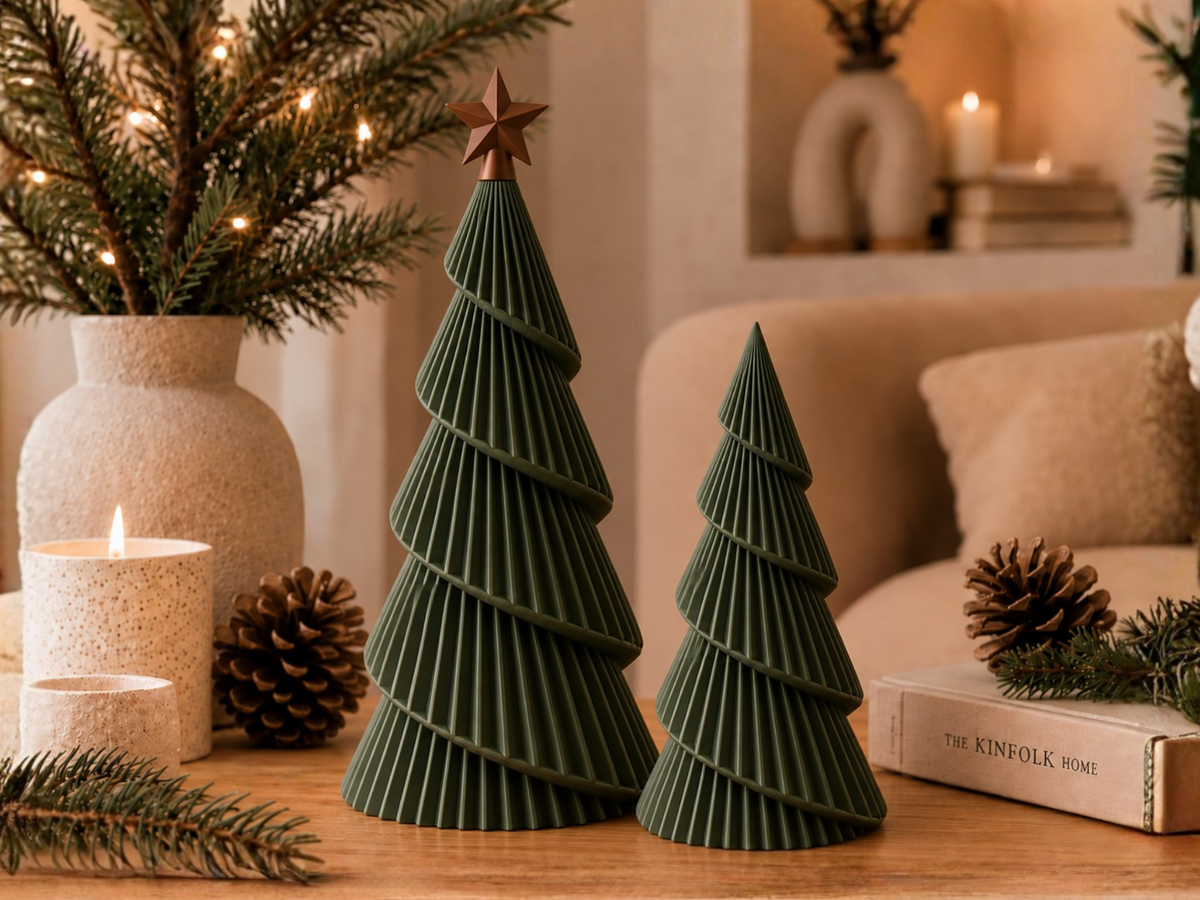 Christmas tree figure with star – spiral tree in Nordic style