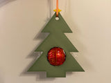Christmas tree gift tag with space for a chocolate ball