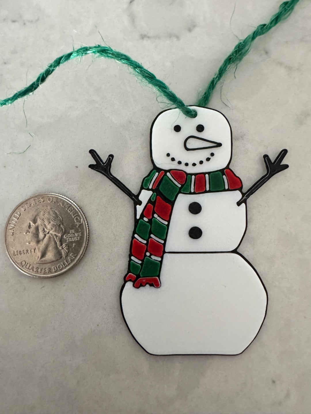 Gift tag shaped like a snowman