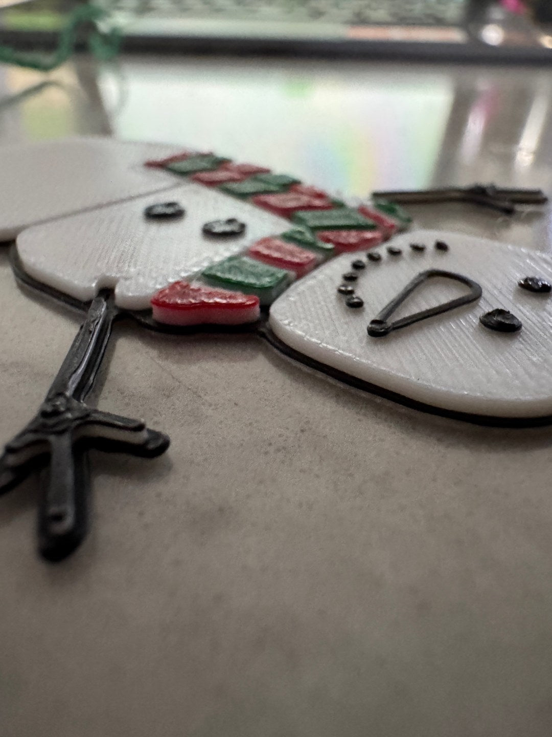 Gift tag shaped like a snowman