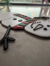 Gift tag shaped like a snowman