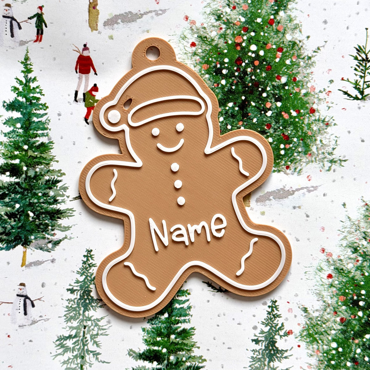 Personalized Christmas gift tags with name – gingerbread style