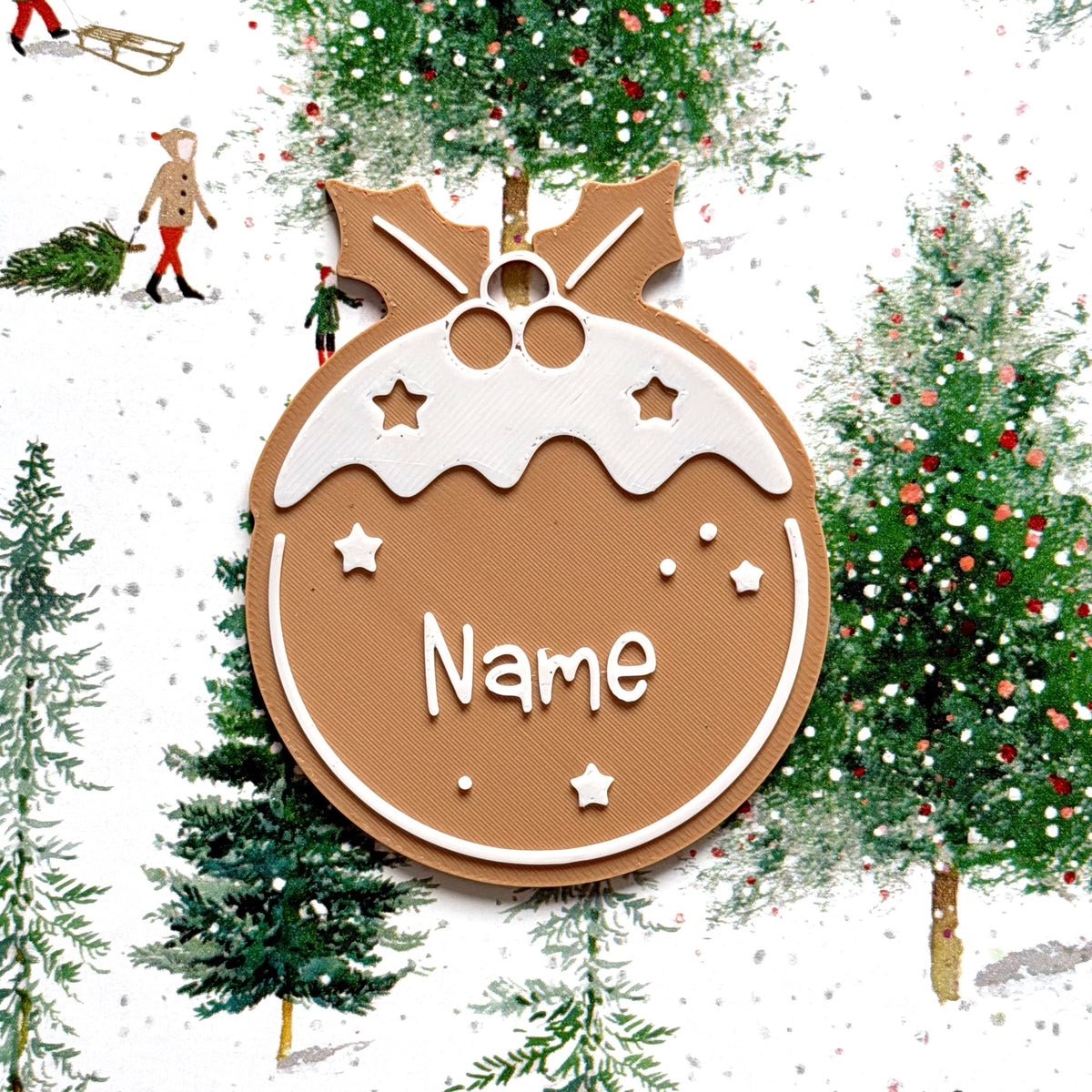 Personalized Christmas gift tags with name – gingerbread style