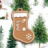 Personalized Christmas gift tags with name – gingerbread style