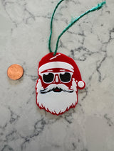 Gift tag with a cool Santa in sunglasses
