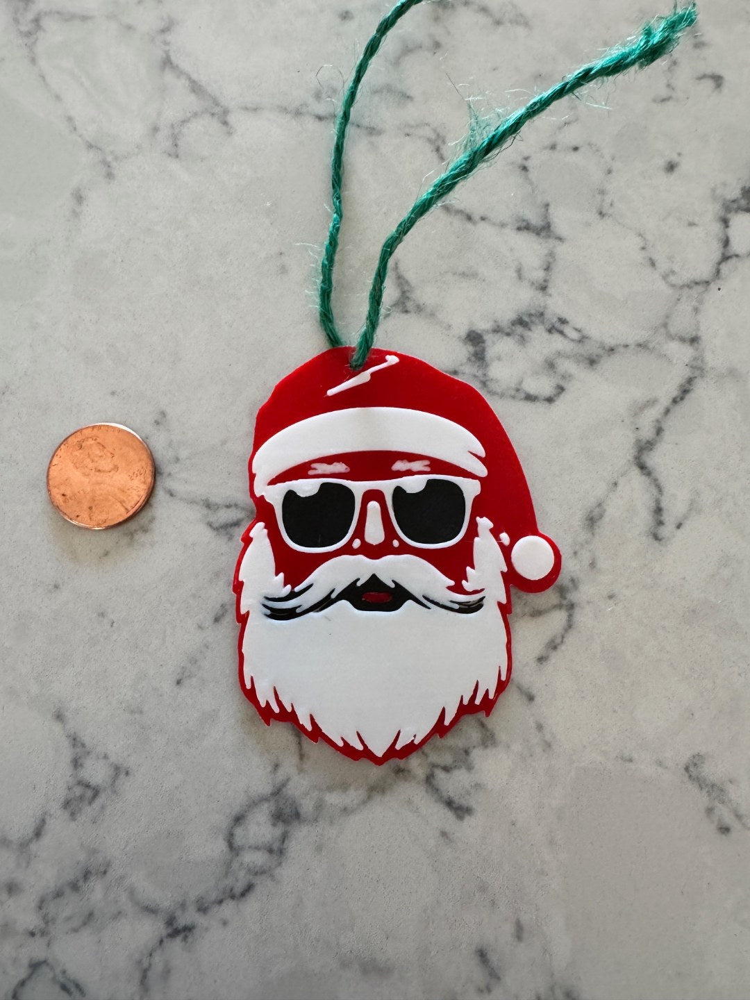 Gift tag with a cool Santa in sunglasses