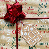 Personalized Christmas gift tags with name – gingerbread