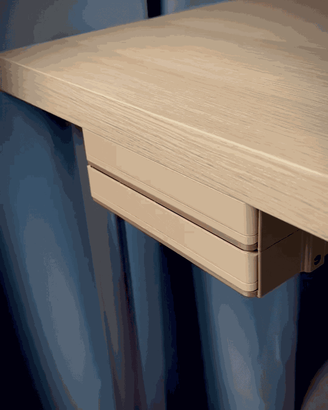 Modular Under-Desk Drawer with Push-Lock | Gridfinity 4×2