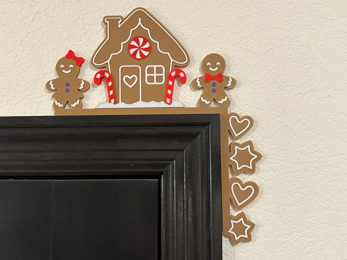 Gingerbread house door corner decoration for Christmas, left and right