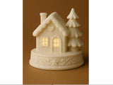 Gingerbread house for tealights – Christmas house with two fir trees