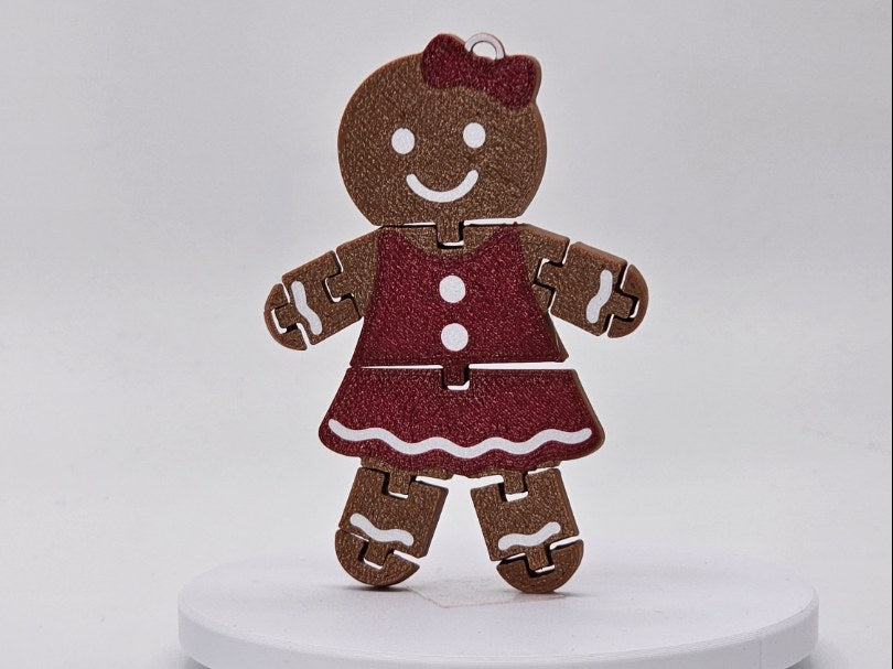 Movable gingerbread woman flexi figure