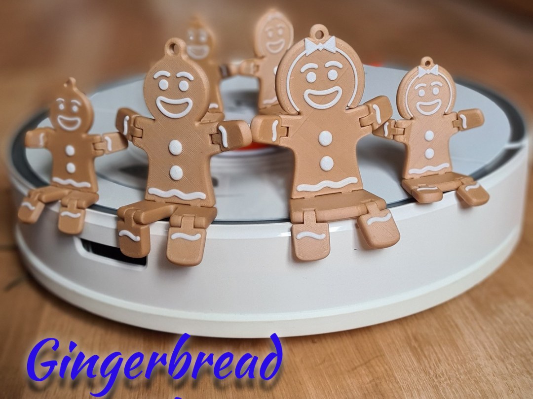 Gingerbread woman figure for Christmas in brown and white