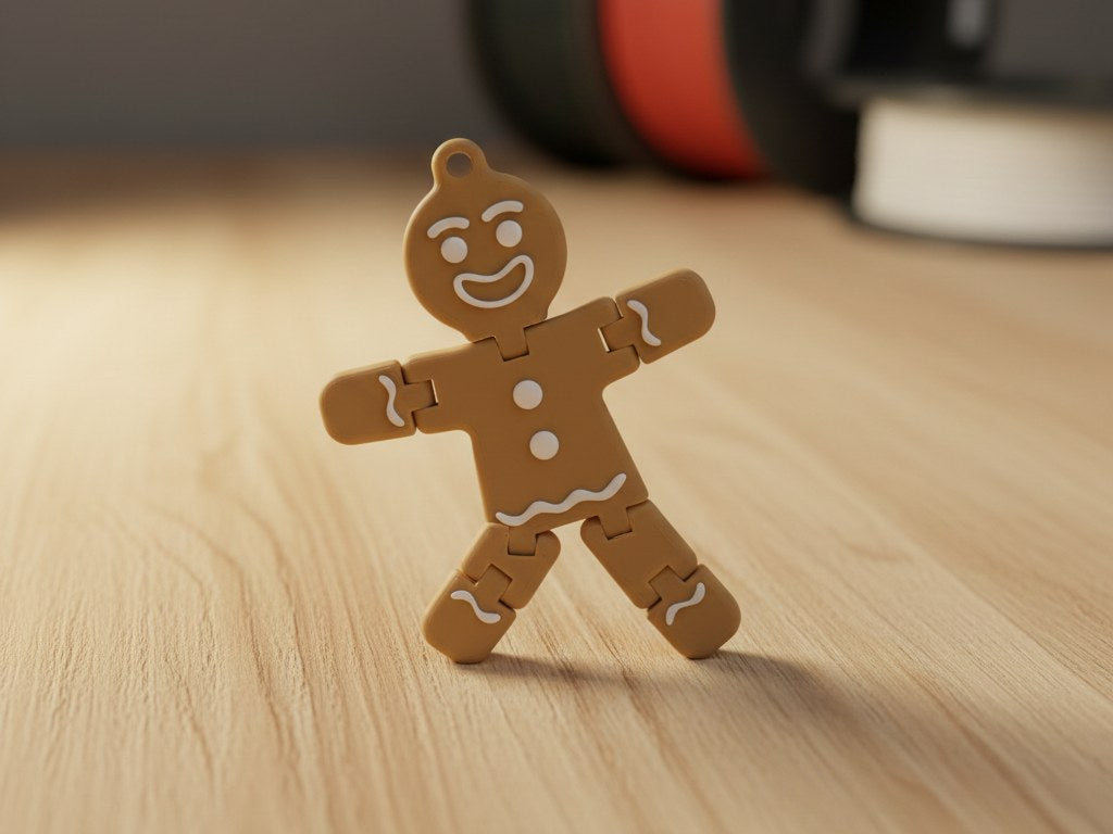 Gingerbread man fidget figure with movable arms and legs