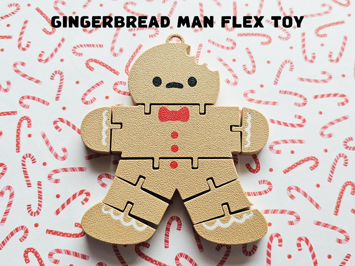 Movable gingerbread man flexi figure