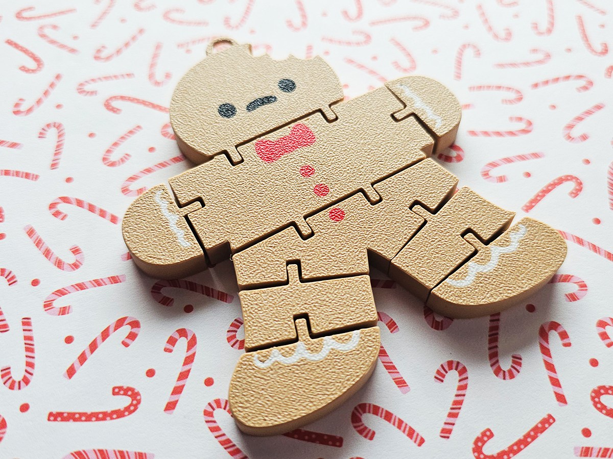 Movable gingerbread man flexi figure