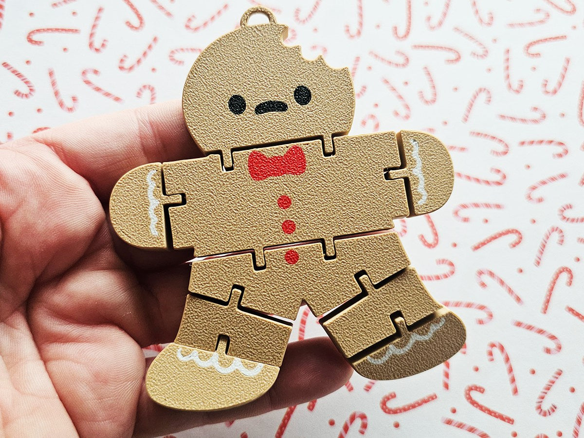 Movable gingerbread man flexi figure
