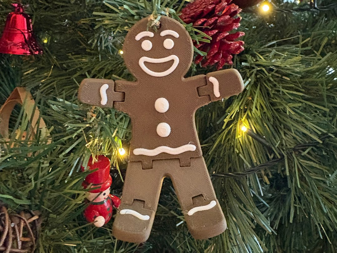 Movable gingerbread man for the Christmas tree