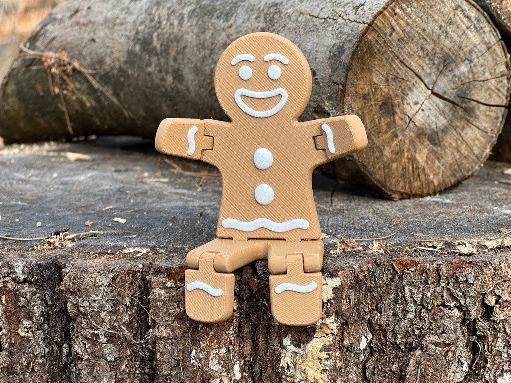 Gingerbread man figure with movable joints