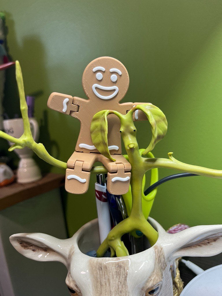 Gingerbread man figure with movable joints