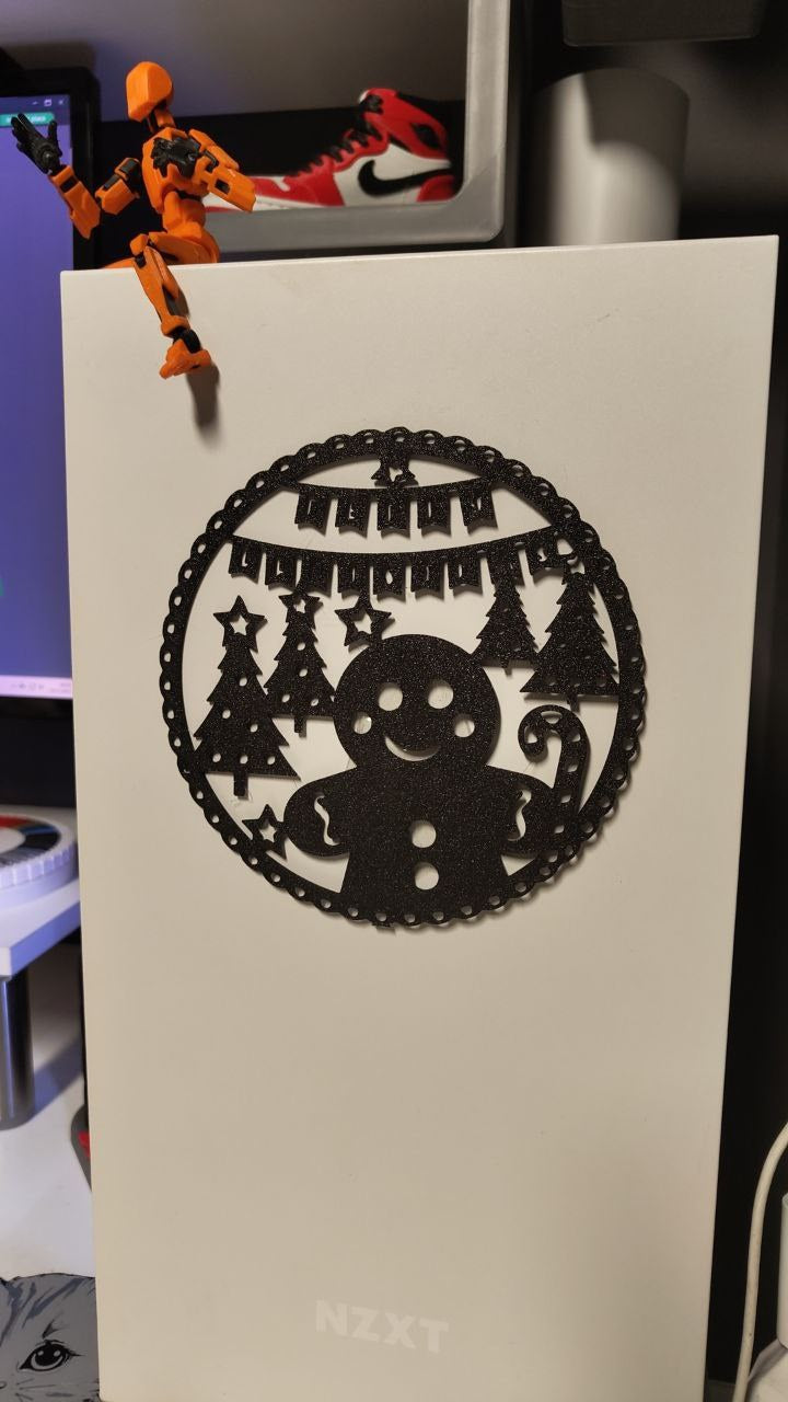 Gingerbread man silhouette as Christmas wall decoration