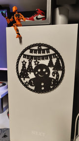 Gingerbread man silhouette as Christmas wall decoration