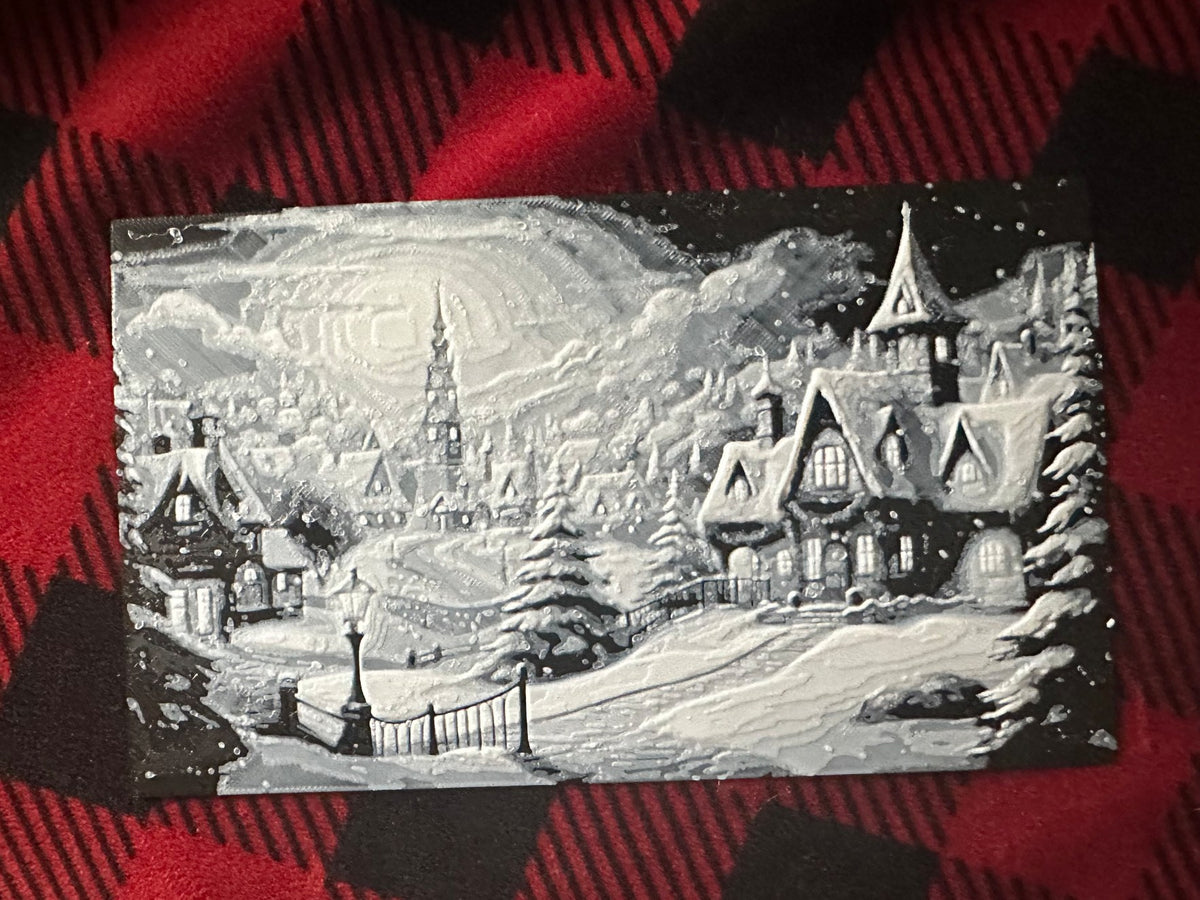 Christmas picture with Christmas village – 200 x 119 mm