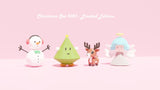Christmas figure set with snowman, Christmas tree, reindeer and angel