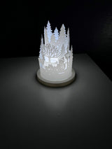 Christmas lantern for tealights with reindeer and snowman