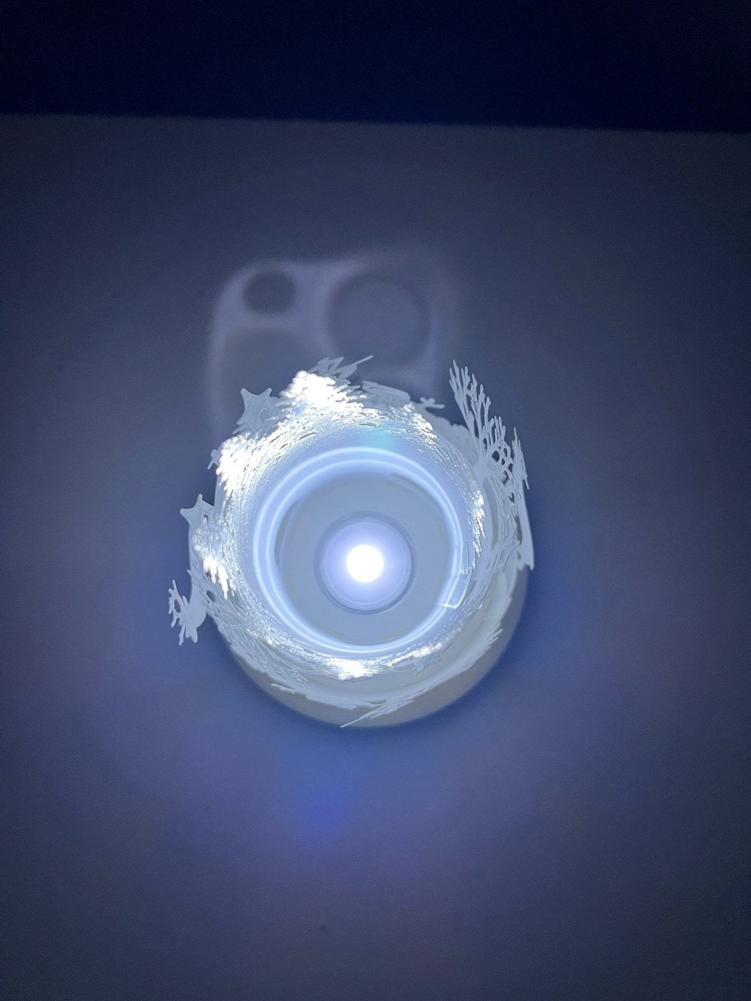Christmas lantern for tealights with reindeer and snowman