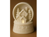 Christmas house for tealights – winter house in a snow globe