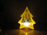 Christmas tree tealight holder with forest scene and reindeer