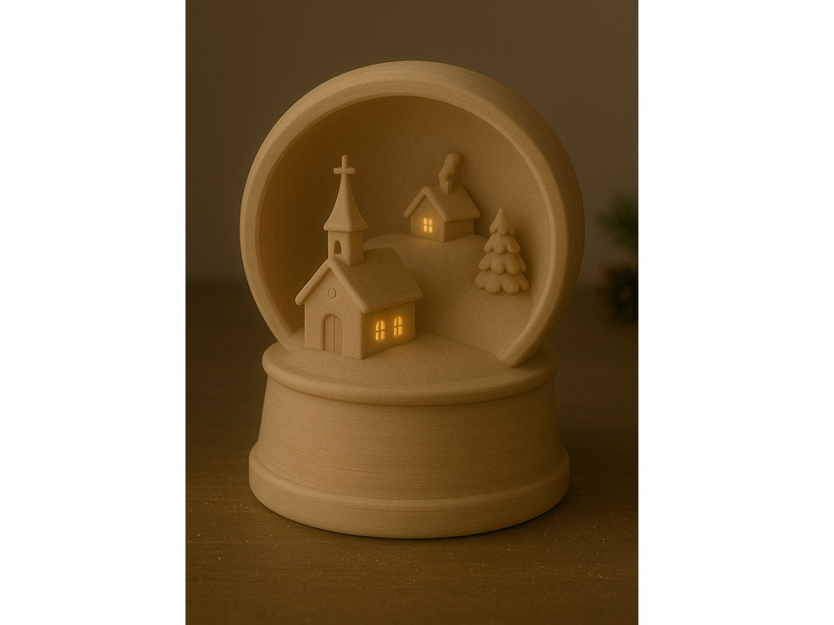 Christmas house for tealights – winter village with church