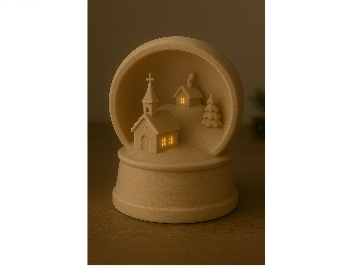 Christmas house for tealights – winter village with church