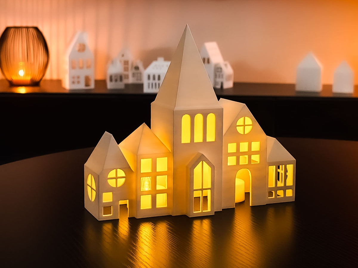 Christmas house for LED tealights – mini house for winter and Christmas