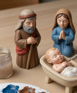 Nativity scene with Joseph, Mary and baby Jesus
