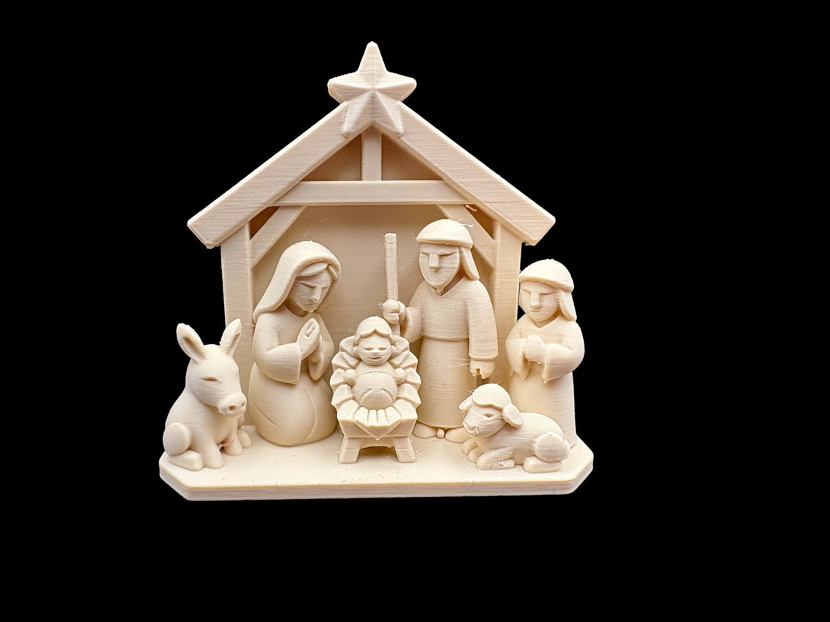 Nativity scene with Mary, Joseph and baby Jesus