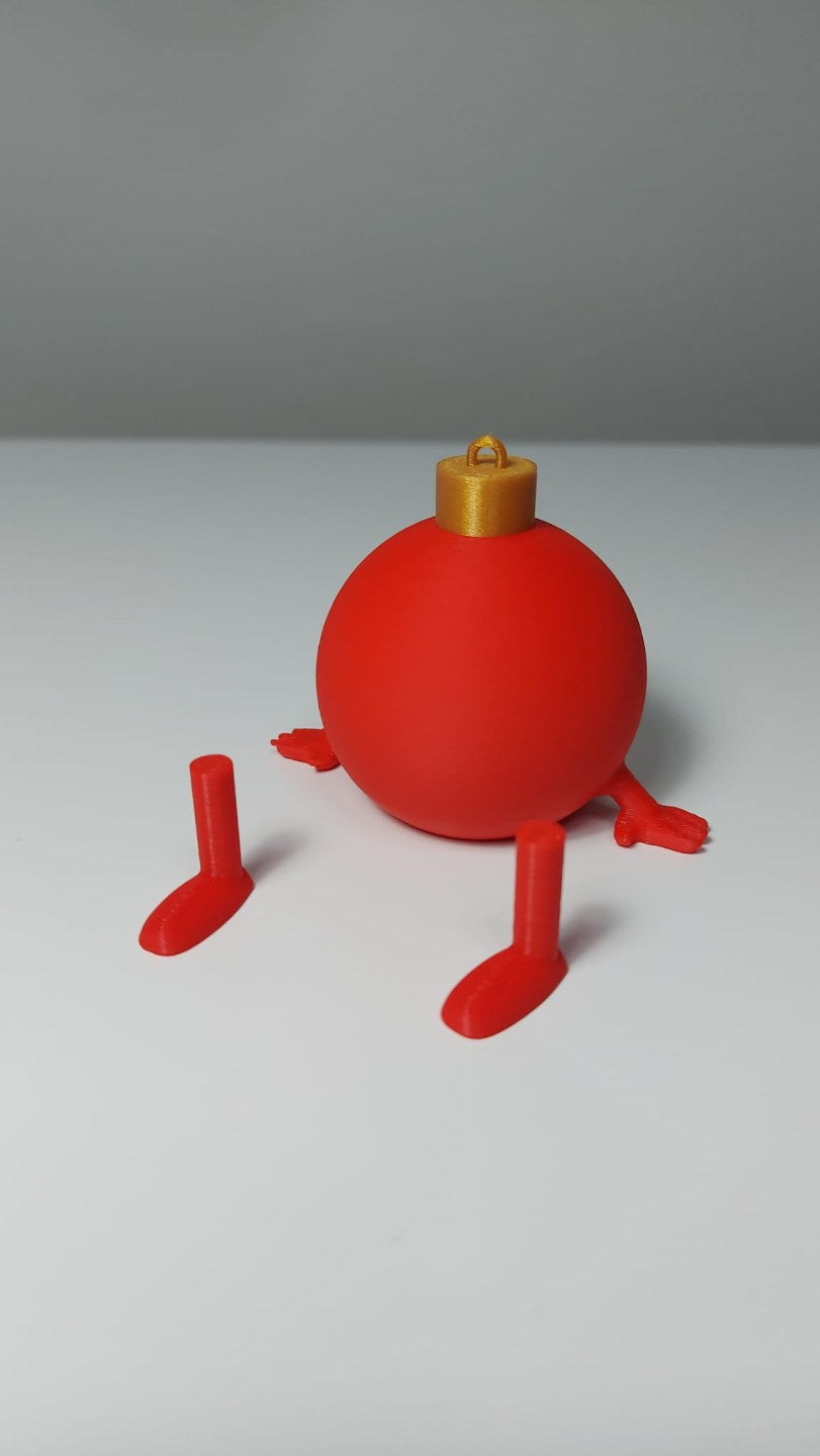 Christmas bauble figure with legs and feet