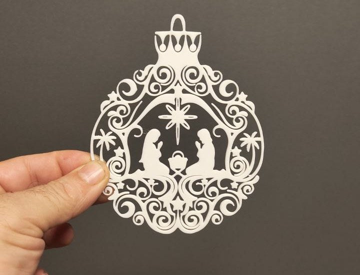 Christmas bauble with nativity scene