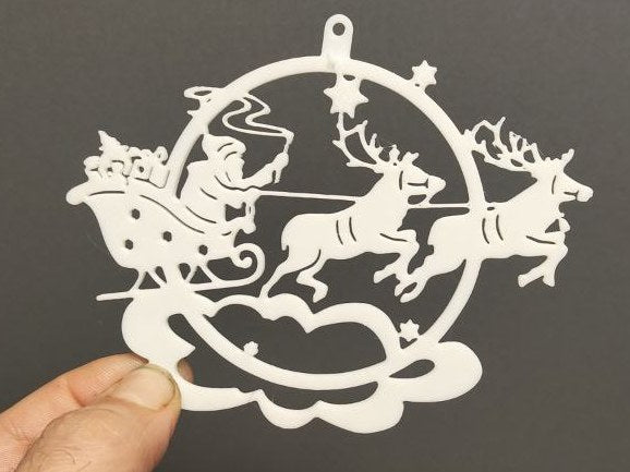 Flat Christmas bauble with Santa Claus